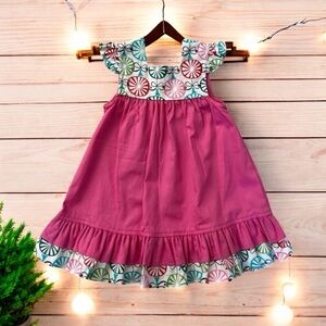 * Hannah Kate Pink Dress Size 12 Months Corduroy Ruffle Summer Pink